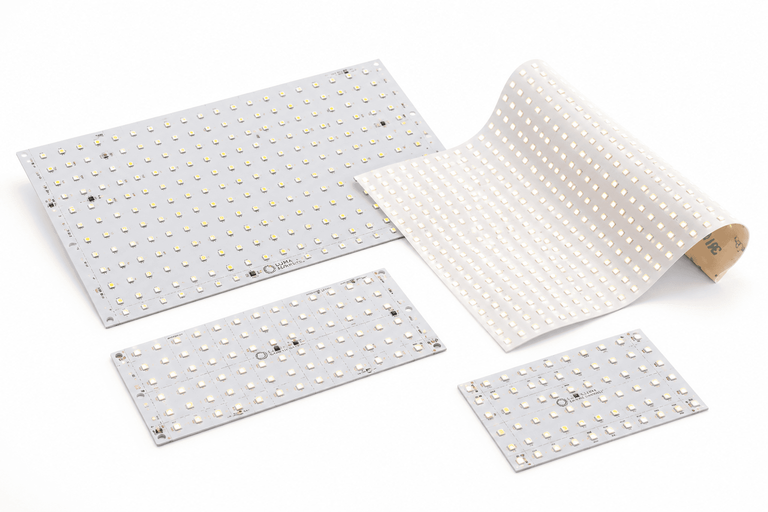 Flexible LED sheet panel with an illuminated matrix pattern